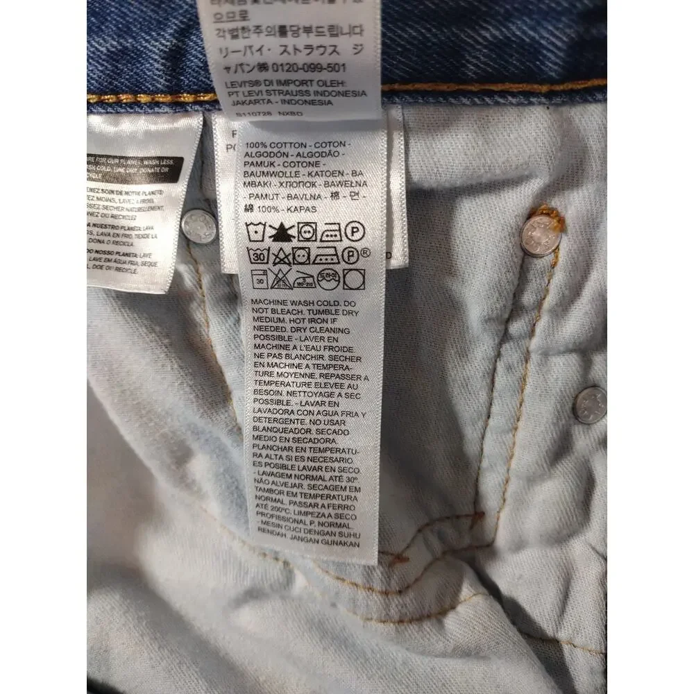 Levis 505 Jeans Mens 32x30 Straight Relaxed Lt Wash Western Cowboy Rodeo Casual